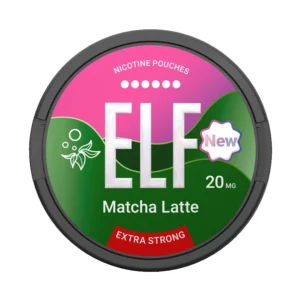 ELF Matcha Latte Extra Strong 20mg slim nicotine pouch can