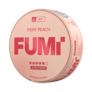 FUMI Fiery Peach Ultra Strong slim nicotine pouch can