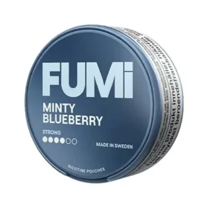 FUMI Minty Blueberry Strong slim nicotine pouch can
